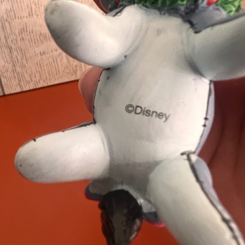 Disney Eeyore Christmas Ornament Winnie the Pooh Santa Hat Wreath Resin Grey - Picture 3 of 5